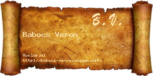 Babocs Veron névjegykártya